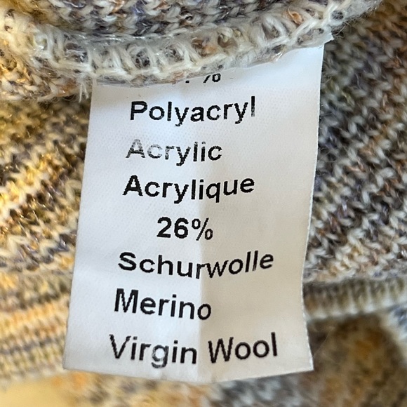 Altra Made in Italy Vintage 80s Marled Knit Fringe Pink Cream Cardigan Sweater M - Picture 13 of 14